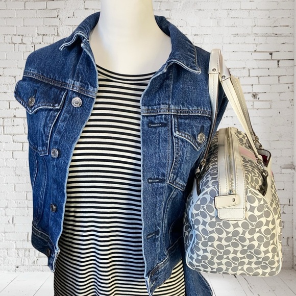 Coach Chelsea Heritage Signature Stripe Boston/Doctor Satchel Bag - Picture 5 of 16